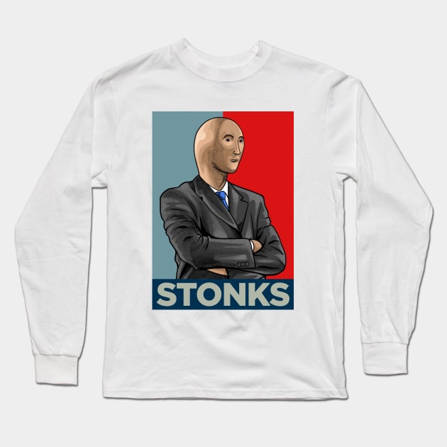 Stonk Guy Meme Long Sleeve T-Shirt by milatees